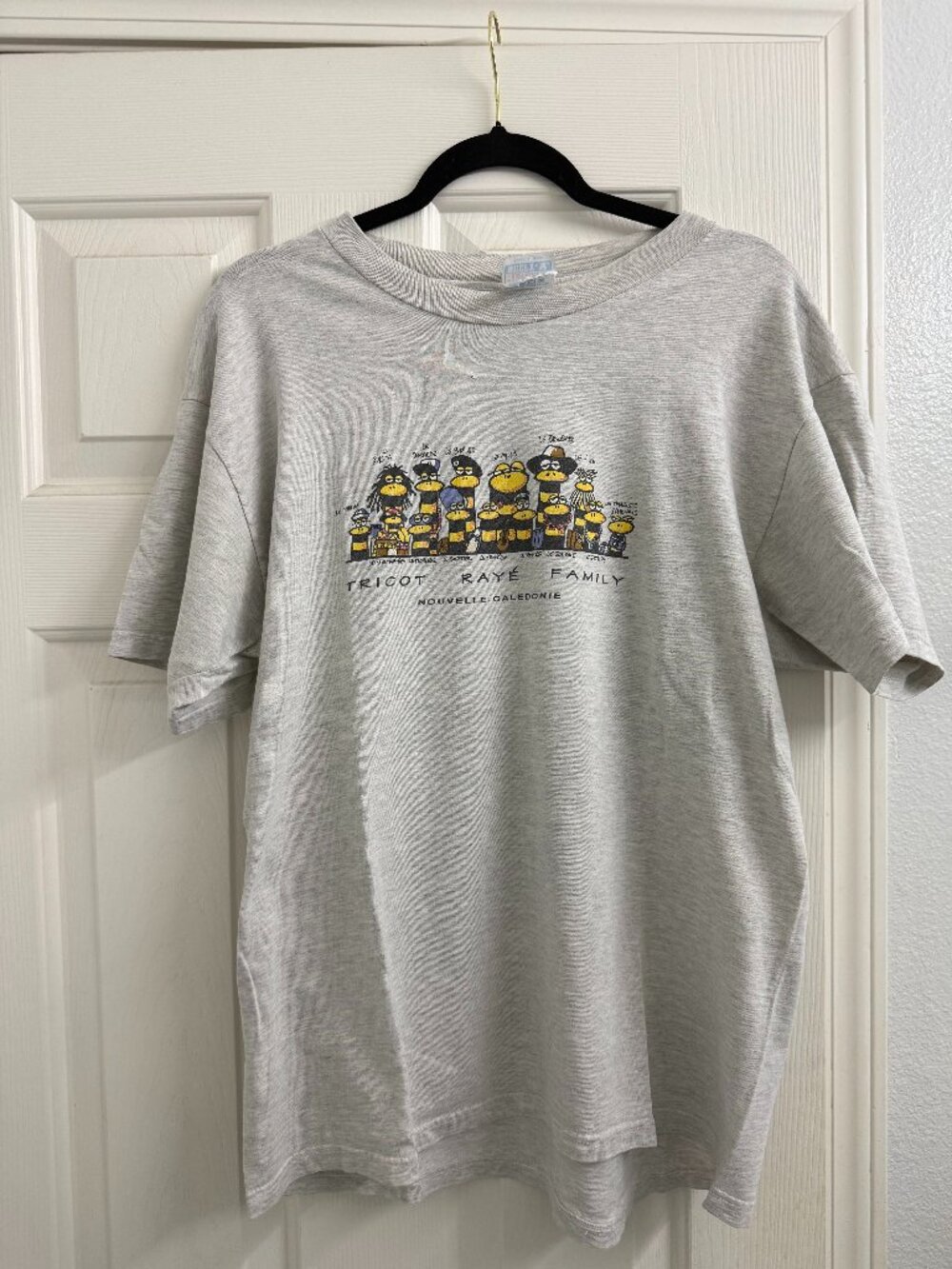 Vintage Tricot Rayé Family Nouvelle-Calédonie Graphic T-Shirt Gray